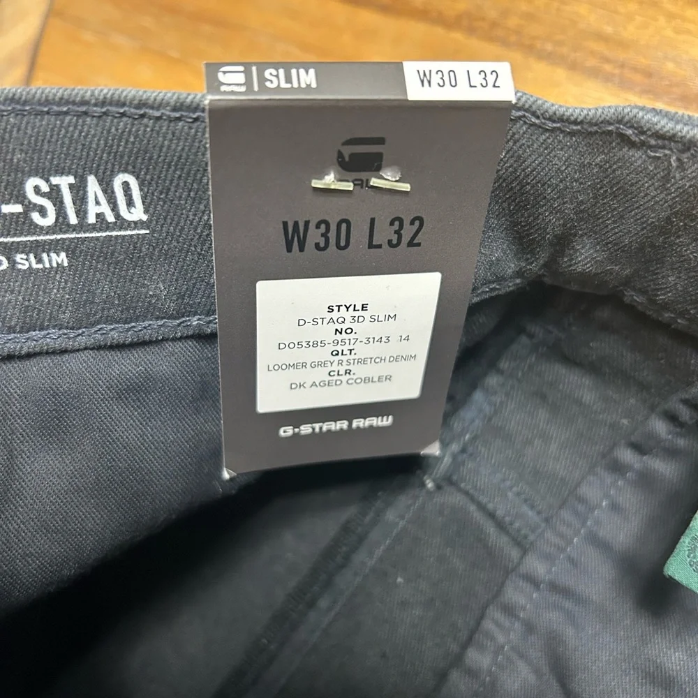 G-Star Raw Denim D-Staq Men's Charcoal Slim Jeans - Picture 6 of 8
